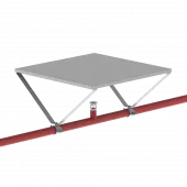 Пожарный экран для спринклера квадратный зонтичного типа (крепление на трубу) 300х300 